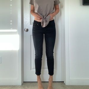 madewell dark wash skinny skinny jeans